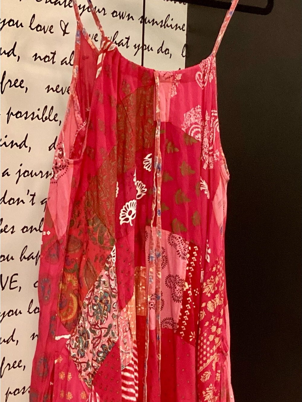 Jaded Gypsy Bohemian Patchwork Midi Dress in Red